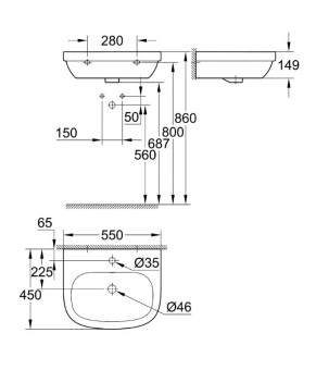 Раковина Grohe Euro Ceramic 39336000