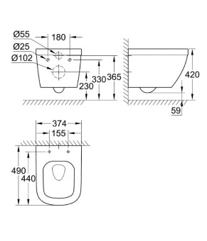 Унитаз Grohe Euro Ceramic Rimless 39206000