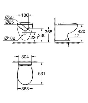 Набір інсталяції Grohe Solido з унітазом Grohe Bau Rimless 39418000