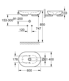 Раковина Grohe Essence 3960800H