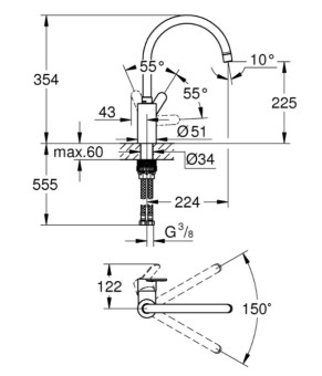 Смеситель Grohe Eurostyle Cosmopolitan 33975004