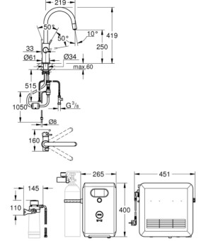 Смеситель Grohe Blue Professional 31325002
