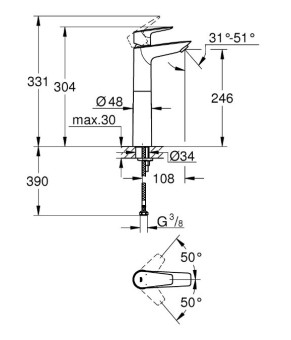 Смеситель Grohe BauEdge 23761001