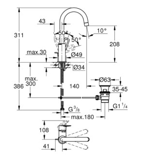 Смеситель Grohe BauLoop 23763001