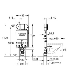 Инсталляционный бачок Grohe Uniset Slim 39683000