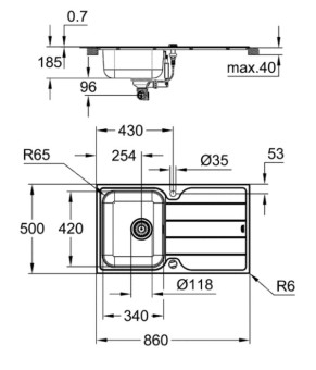 Мойка со смесителем Grohe K500 31573SD1