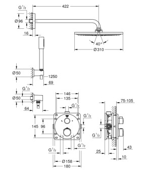 Душевая система Grohe Grohtherm Cosmopolitan 34731000