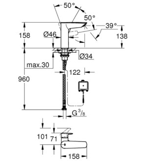 Смеситель Grohe Eurosmart 23975003