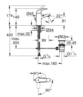 Змішувач Grohe Start Curve 23765000