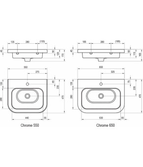 Умывальник Ravak Chrome 650 XJG01165000