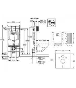Инсталляция для унитаза Grohe Rapid SL 38536001