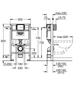 Инсталляция для унитаза Grohe Rapid SL 38948000