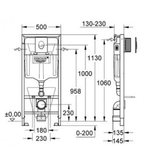 Инсталляция для унитаза Grohe Rapid SL 38775001