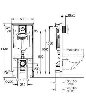 Инсталляция для унитаза Grohe Rapid SL 39581000