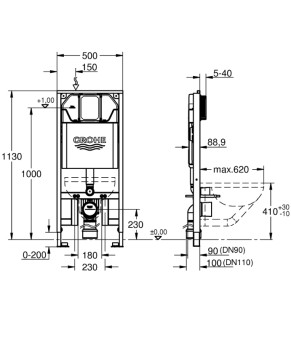 Инсталляция для унитаза Grohe Rapid SL 39687000
