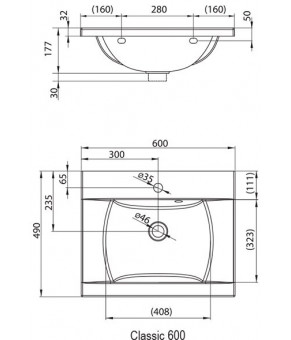 Умывальник Ravak Classic 600 XJD01160000