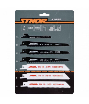 Набор полотен по дереву и металлу для сабельной пилы Sthor Vorel bi-metal (3 шт) hcs (4 шт) 27850