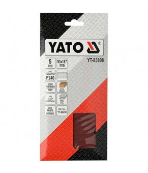 Бумага шлифовальная на липучке Yato 93 х 187 мм Р240 5 шт YT-83808