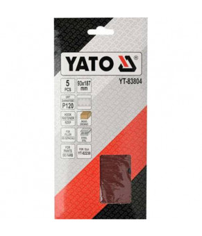 Бумага шлифовальная на липучке Yato 93 х 187 мм Р120 5 шт YT-83804