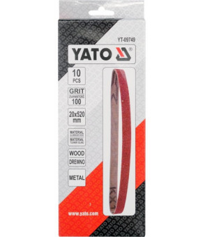 Лента шлифовальная Yato 20 х 520 мм P100 10 шт YT-09749