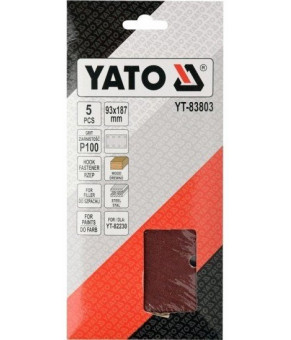 Бумага шлифовальная на липучке Yato 93 х 187 мм Р100 5 шт YT-83803
