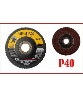 Круг лепестковый шлифовальный Virok Ninja Т27 125х22 мм Р40 65V504