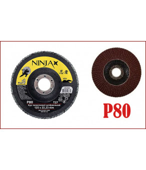 Круг лепестковый шлифовальный Virok Ninja Т27 125х22 мм Р80 65V508