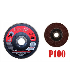 Круг лепестковый шлифовальный Virok Ninja Zirconium Т27 125х22 мм Р100 Al Inox Steel 65V310