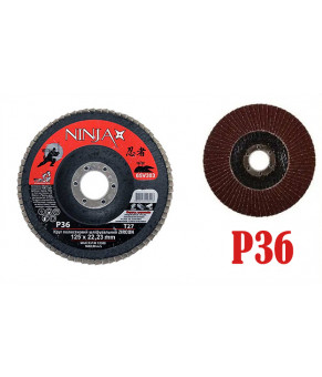 Круг лепестковый шлифовальный Virok Ninja Zirconium Т27 125х22 мм Р36 Al Inox Steel 65V303