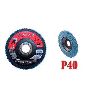 Круг лепестковый шлифовальный Virok Ninja Zirconium Т27 125х22 мм Р40 Al Inox Steel 65V304