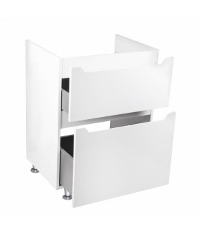 Комплект Qtap тумба напольная Scorpio 600х825х460 мм White + раковина врезная Albatross New QT71SC43955