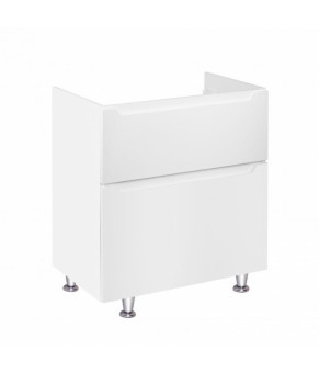 Комплект Qtap тумба напольная Scorpio 700х825х460 мм White + раковина врезная Albatross E QT71SC43957