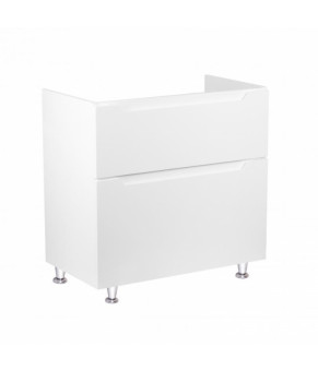 Комплект Qtap тумба напольная Scorpio 800х825х460 мм White + раковина врезная Albatross E QT71SC43962