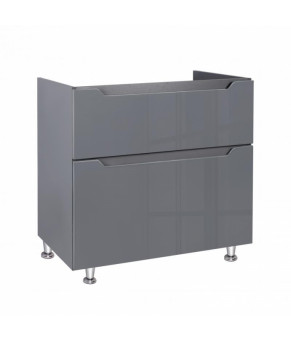 Комплект Qtap тумба напольная Scorpio 800х825х460 мм Graphite + раковина врезная Albatross 01 QT71SC43999