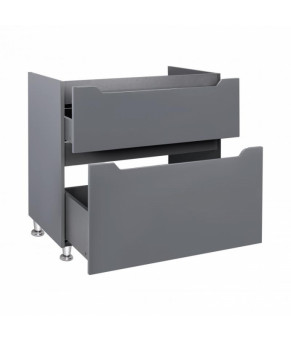 Комплект Qtap тумба для підлоги Scorpio 800х825х460 мм Graphite + раковина врізна Albatross New QT71SC44002