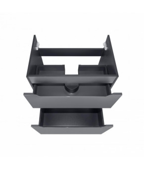 Комплект Qtap тумба напольная Scorpio 700х825х460 мм Graphite + раковина врезная Albatross New QT71SC44005