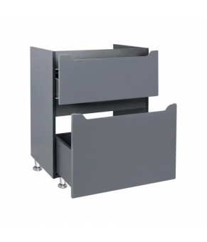 Комплект Qtap тумба напольная Scorpio 600х825х460 мм Graphite + раковина врезная Albatross QT71SC44008