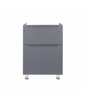 Комплект Qtap тумба для підлоги Scorpio 600х825х460 мм Graphite + раковина врізна Albatross E QT71SC44011