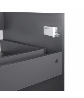 Комплект Qtap тумба напольная Scorpio 600х825х460 мм Graphite + раковина врезная Albatross New QT71SC44012