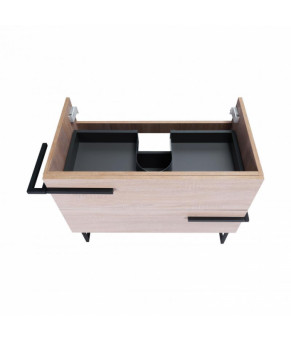 Комплект Qtap тумба напольная Taurus 800х800х437 мм Whitish oak + раковина врезная Albatross QT71TA44013