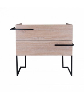 Комплект Qtap тумба напольная Taurus 800х800х437 мм Whitish oak + раковина врезная Albatross New QT71TA44017
