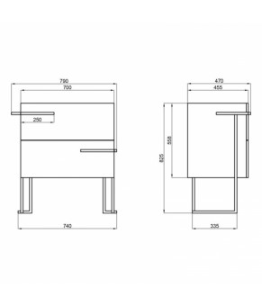 Комплект Qtap тумба напольная Taurus 700х800х437 мм Whitish oak + раковина врезная Albatross E QT71TA44019