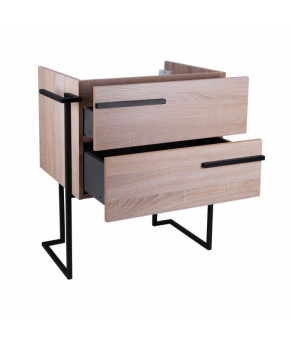 Комплект Qtap тумба напольная Taurus 700х800х437 мм Whitish oak + раковина врезная Albatross E QT71TA44019