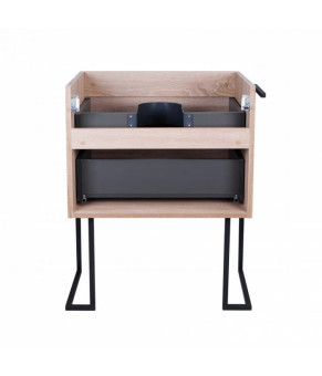 Комплект Qtap тумба напольная Taurus 700х800х437 мм Whitish oak + раковина врезная Albatross E QT71TA44019