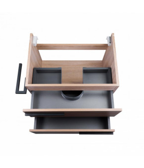 Комплект Qtap тумба напольная Taurus 700х800х437 мм Whitish oak + раковина врезная Albatross New QT71TA44020
