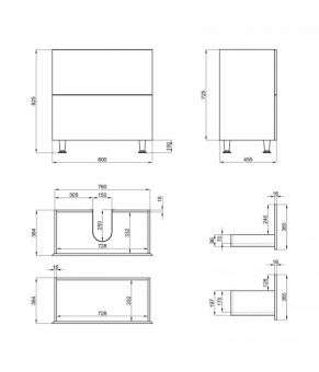 Комплект Qtap тумба напольная Tern 800х725х437 мм White + раковина врезная Albatross QT71TE44092