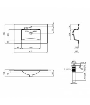Комплект Qtap тумба напольная Tern 800х725х437 мм White + раковина врезная Albatross New QT71TE44096