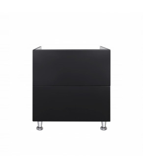 Комплект Qtap тумба напольная Tern 600х725х437 мм Matt Black + раковина врезная Albatross 01 QT71TE44111