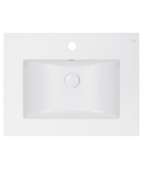 Комплект Qtap тумба напольная Tern 600х725х437 мм Matt Black + раковина врезная Albatross E QT71TE44113