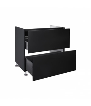 Комплект Qtap тумба напольная Tern 600х725х437 мм Matt Black + раковина врезная Albatross E QT71TE44113